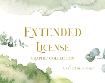 Extended License: Graphic Collection from CatInColorDesign. Commercial Use Digital download printable watercolor clipart