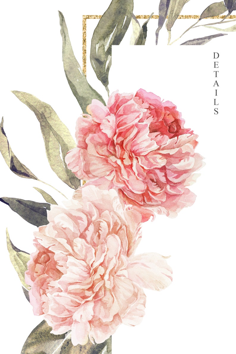 Watercolor Bohemian Square Floral Frame clipart Set Neutral | Etsy