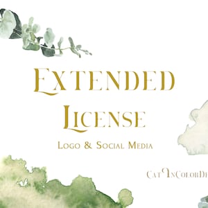 Extended License: Logo & Social Media from CatInColorDesign. Commercial Use Digital download printable watercolor clipart