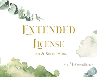 Extended License: Logo & Social Media from CatInColorDesign. Commercial Use Digital download printable watercolor clipart