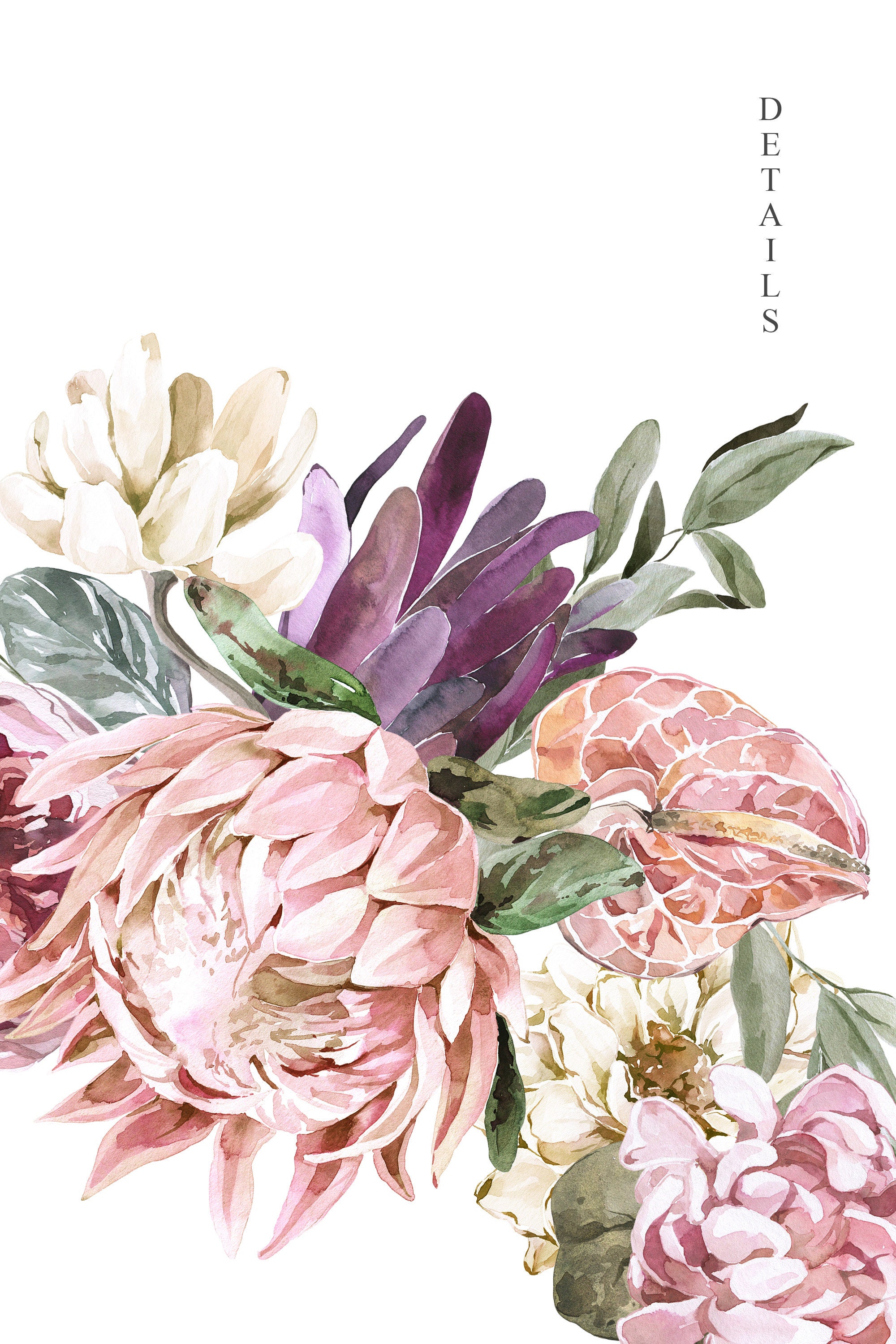 Boho Wedding Wreath Clipart Watercolor Bohemiancircle Floral Frame ...