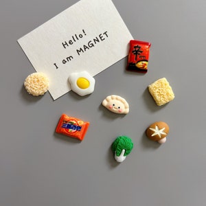 Asian Cuisine Korean Food Ramen Buldak Ramyun Dumpling Mandu Egg Fridge Magnets Set Realistic Miniature Kitchen Decor Gift Refrigerator deco