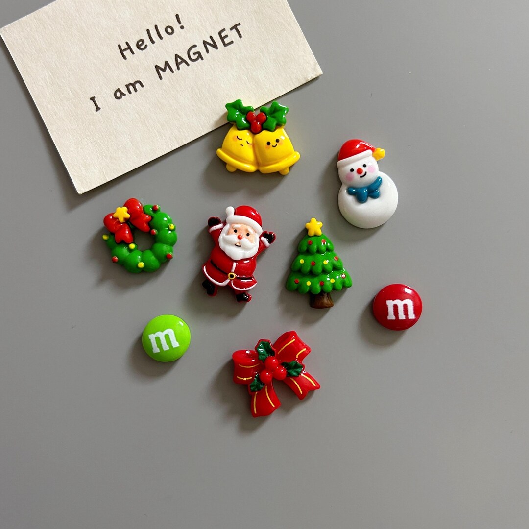 Christmas Xmas Fridge Magnets Set Cookies Chocolates Santa Claus ...
