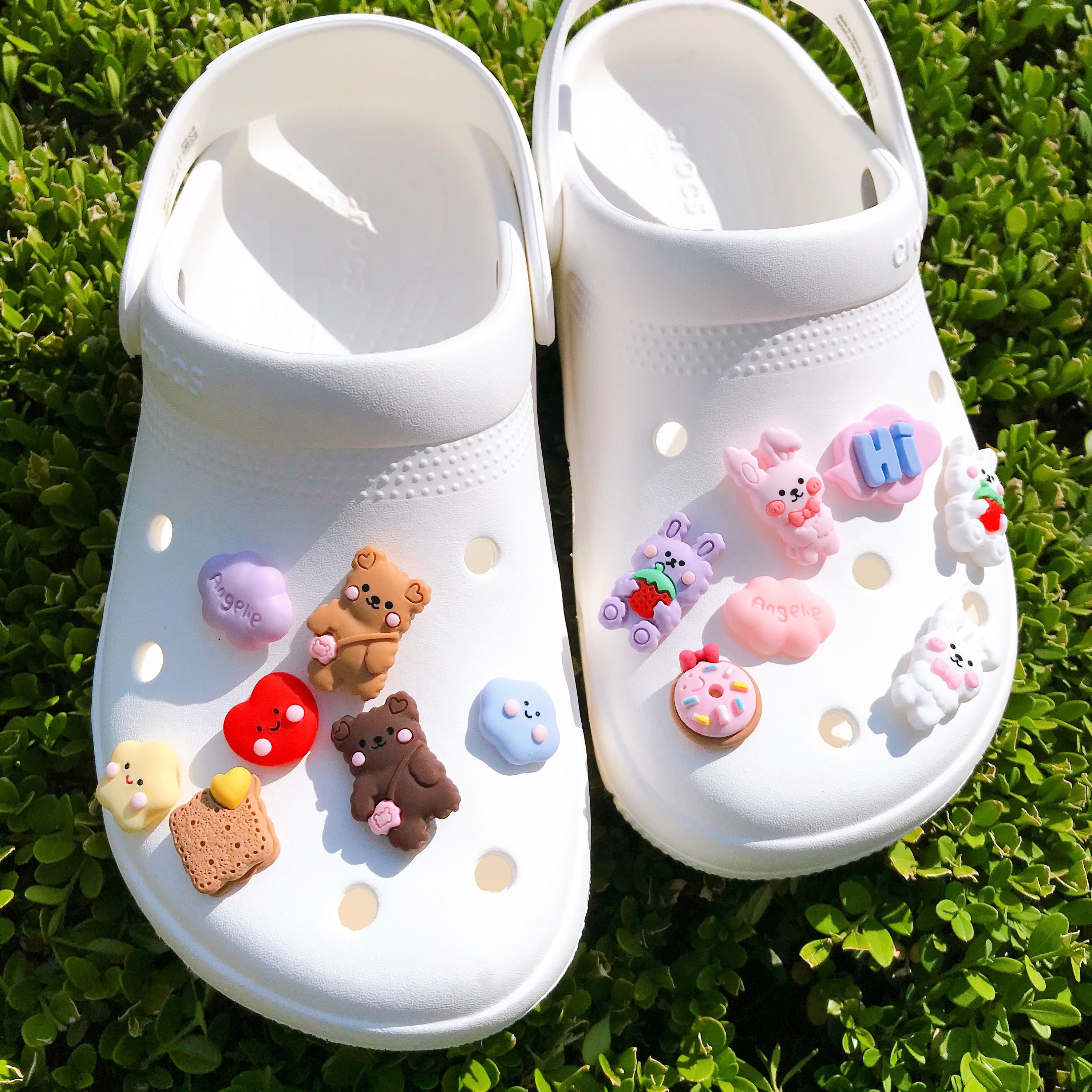 Cute Rabbit & Bear shoe charm 7pcs / 14pcs