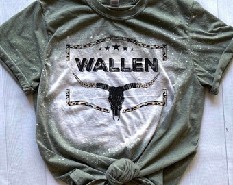 Bleached Country Western Music Shirt, womens country tees, Wallen green shirt, cowgirl tees, womens country shirts, western concert tee