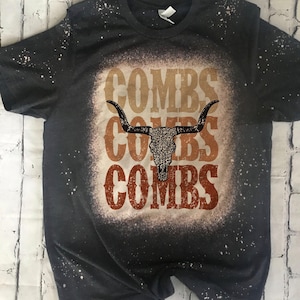 Bleached Country Western Music Shirt, womens country tees, Combs bleached shirt, cowgirl tees, womens country shirts, western concert tee