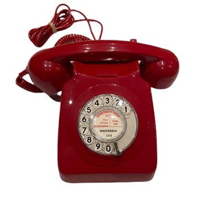 Antique 1960s Red British English General Post Office ( GPO) 700 Telephone ( Whitehall Clear Dial or Portobello Red Dial )   )