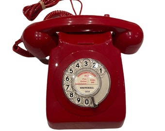 Antique 1960s Red British English General Post Office ( GPO) 700 Telephone ( Whitehall Clear Dial or Portobello Red Dial )   )