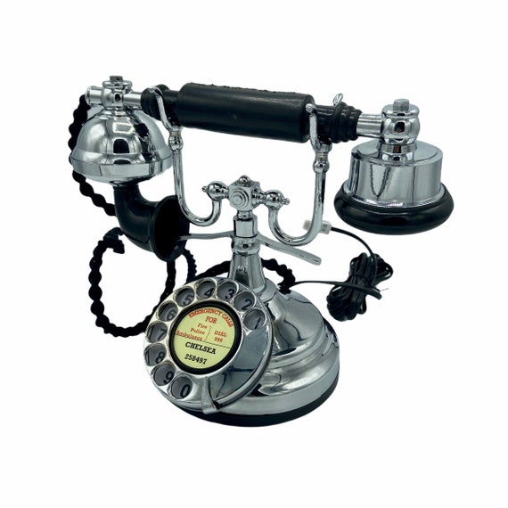 Chrome or Black & Chrome 1930's Style  Cradle Telephones