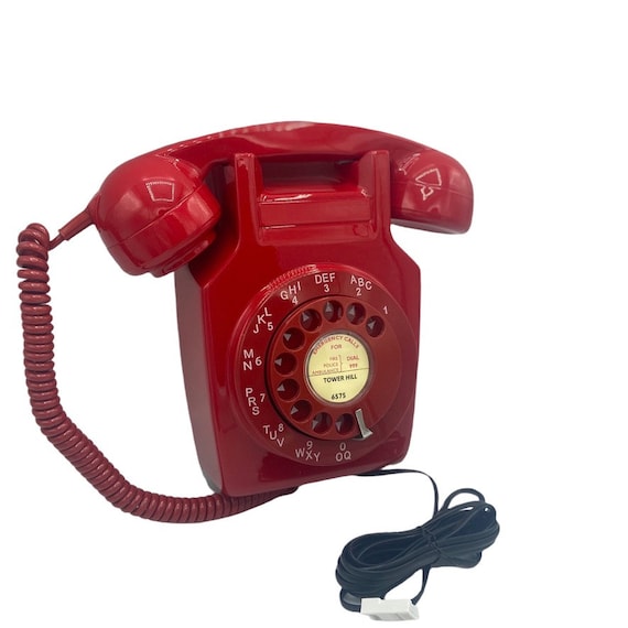 Teléfono antiguo de la oficina general de correos GPO 700 en inglés  británico rojo de la década de 1960 esfera transparente de Whitehall o  esfera roja de Portobello -  México