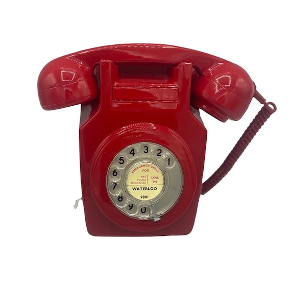 Antique 1960-70s Red British GPO 700 Series Wall Telephones ( 5
