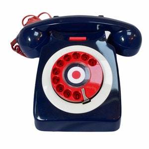 Antique 1960-70s British GPO 746F Telephone Target Blue , Two tone Green or Target Concorde Blue image 2