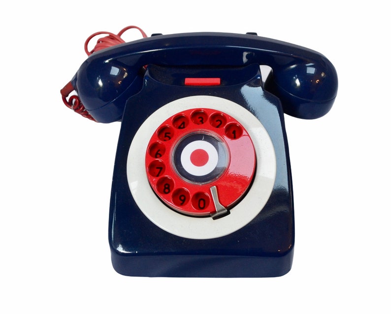 Antique 1960-70s British GPO 746F Telephone Target Blue , Two tone Green or Target Concorde Blue image 2