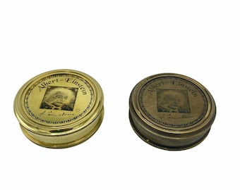 Bússola Einstein de latão ou bronze de 2,5" em caixa de madeira