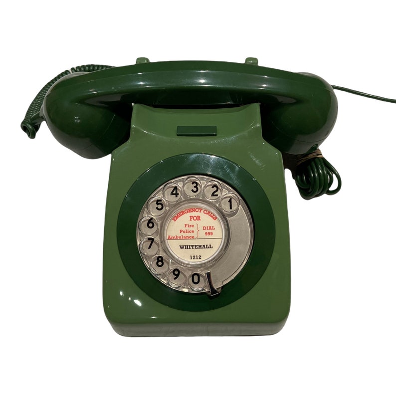 Antique 1960-70s British GPO 746F Telephone Target Blue , Two tone Green or Target Concorde Blue image 1