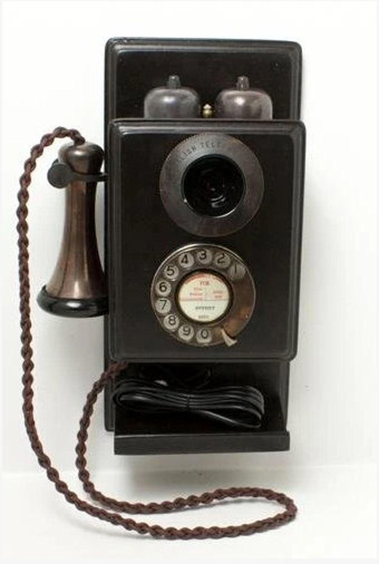 1930's Style Wooden Wall Telephone with a Shelf Brass | Etsy