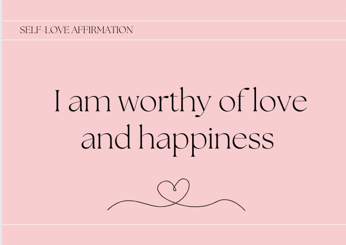 Pink Self Love Affirmation Cards, Printable Affirmation Cards, Positive ...