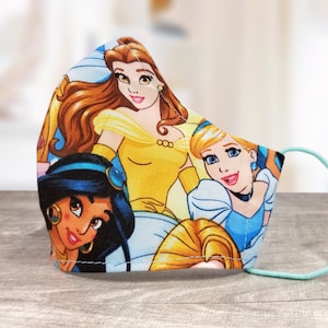 DISNEY PRINCESSES Face Mask for Kids w/Nose Wire, Adjustable