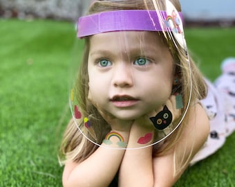 Lightweight Transparent Safety Face Protective Full Face Covering with Elastic Band for Children 6Pcs Kids Face S̲h̲i̲e̲l̲d̲