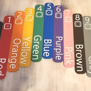 3D Printed Learning Sticks – Colors & Counting, Montessori Toy