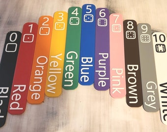 3D Printed Learning Sticks – Colors & Counting, Montessori Toy