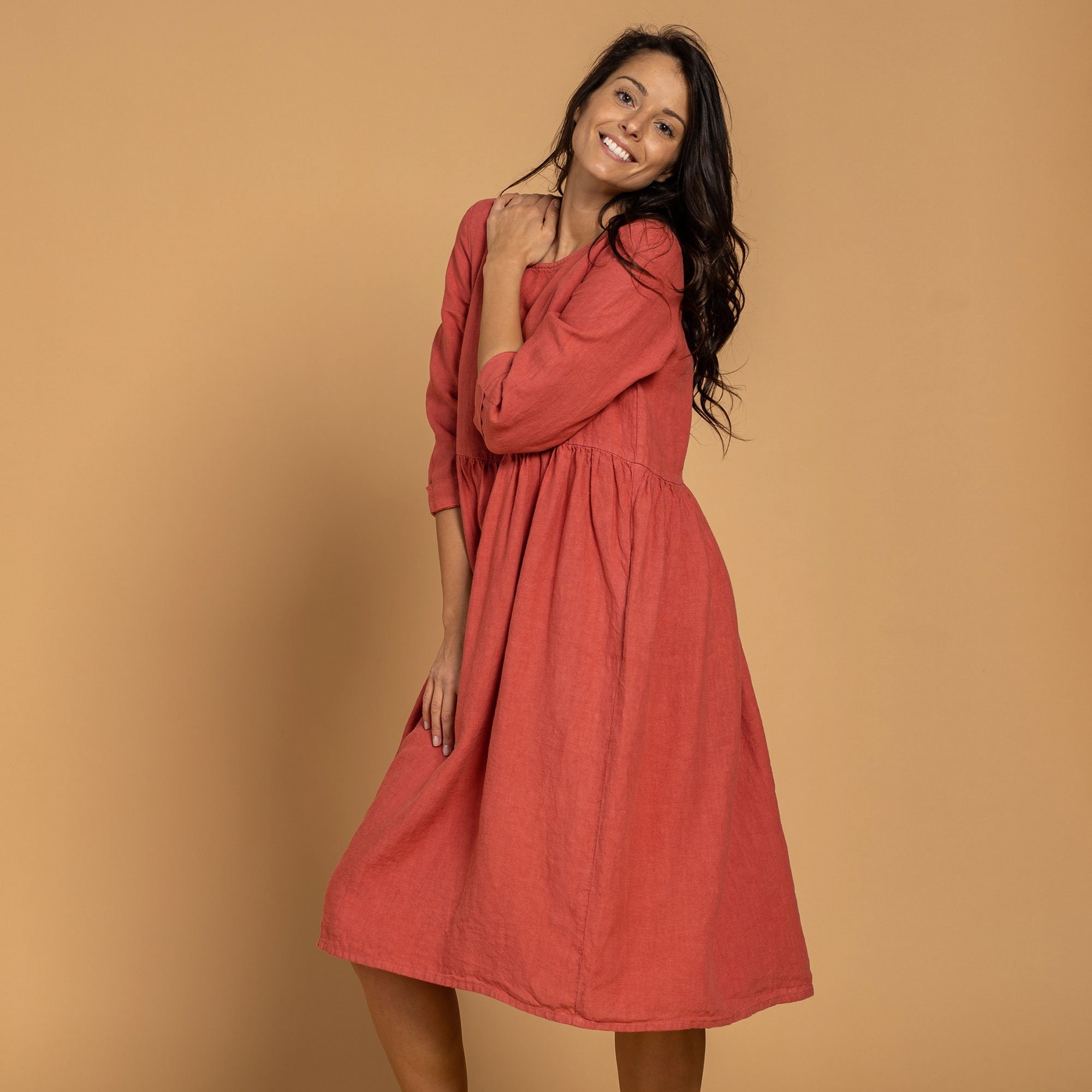 Sustainable 100 Linen Dress for Women/relaxed Fit Smock Etsy