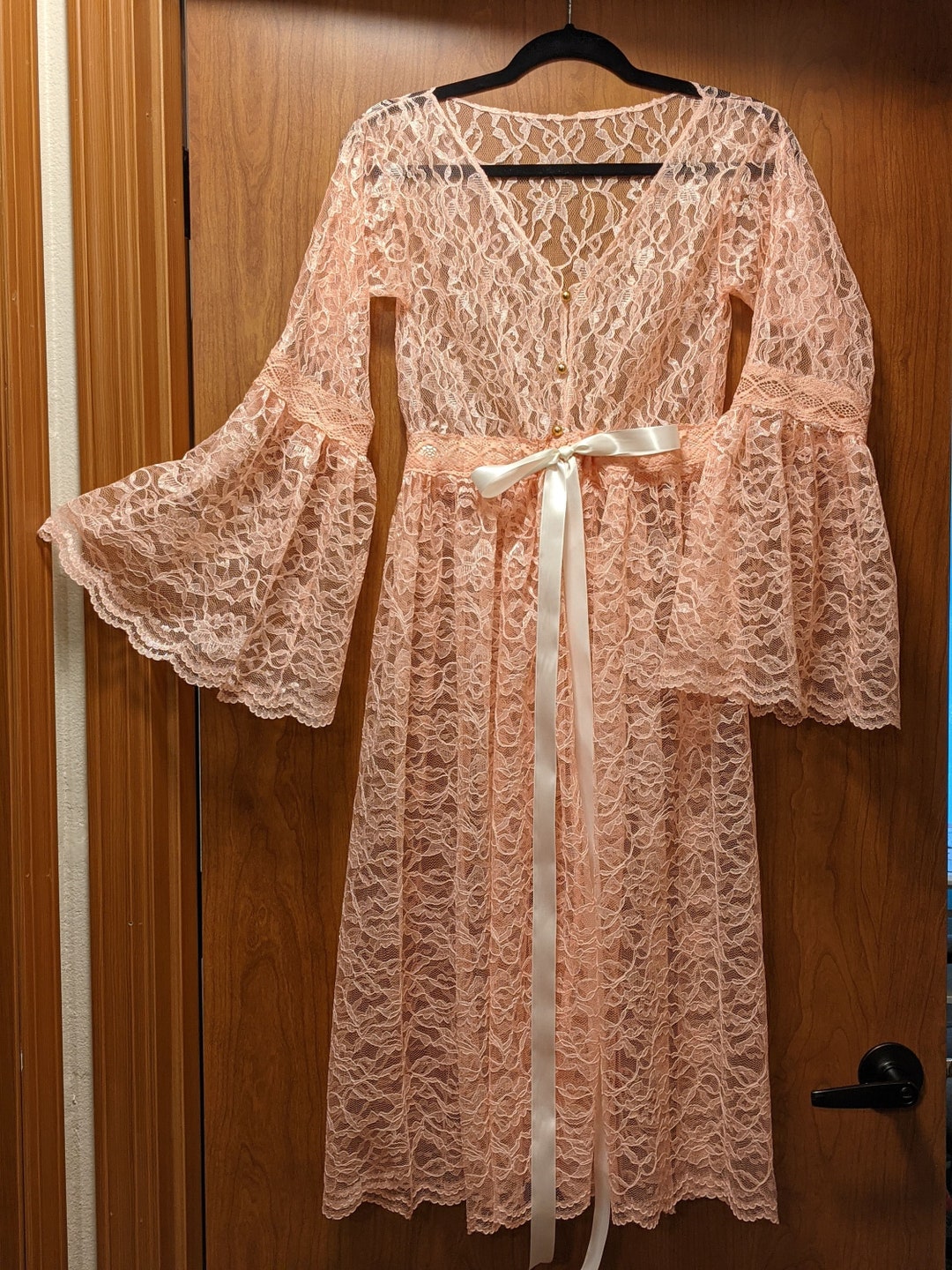 Pink Lace Robe Etsy