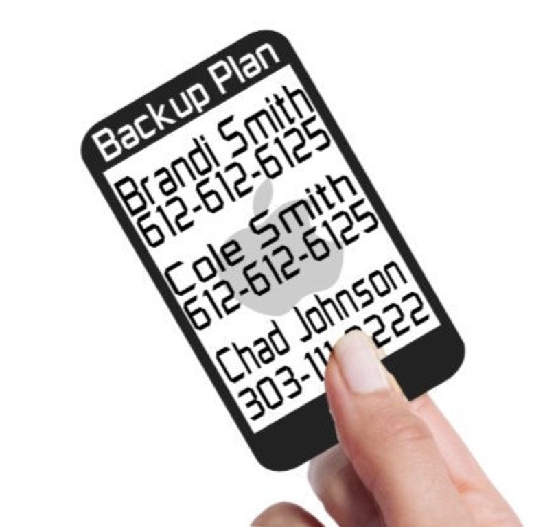 PERSONALIZED PHONE NUMBERS Card for Wallet or Purse Backup Etsy
