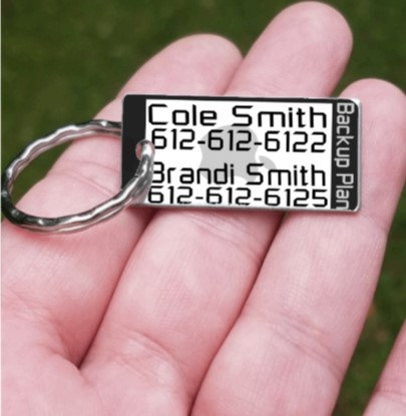 KEY CHAIN Personalized With Phone Numbers No Phone Backup Plan Etsy