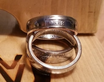 Coin Ring, Birthday Coin Ring, Birth Date Coin Ring, Quarter Birthday Ring, Quarter Ring, Event Date Ring, Anniversary Date Ring, Date Ring