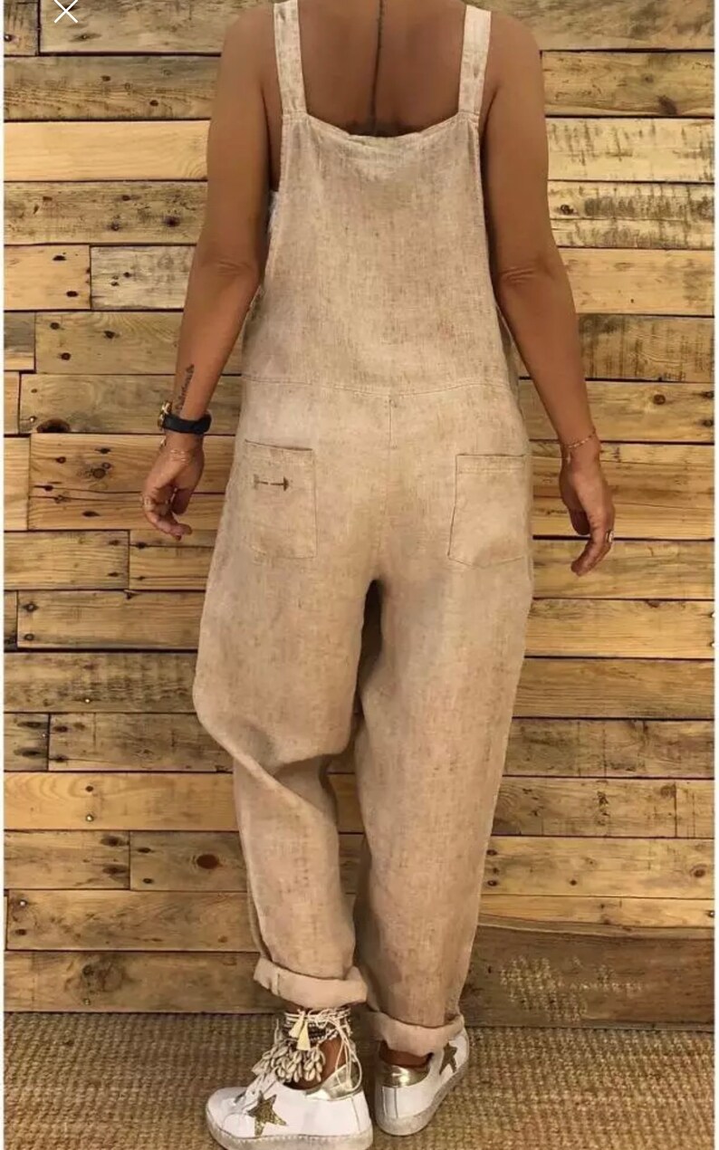 Linen overalls women / Women casual jumpsuit /Linen dungarees Etsy