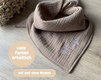 Bio Musselin Dreieckstuch personalisiert in vielen Farben - Baby & Kind