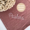 Musselintuch mit Namen - personalisiert - Spucktuch - Musselindecke - Geschenk zur Geburt product logo