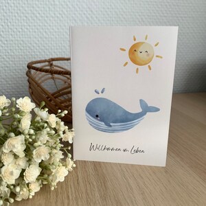 Karte zur Geburt Baby Glückwunschkarte Geschenkkarte Postkarte
