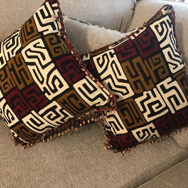 Pillows Cranberry African print