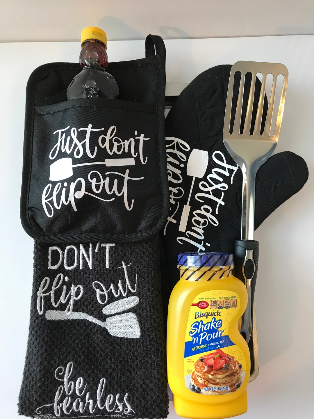Kitchen Towel and Oven Mitt Set, Customize and Embroidered, Funny
