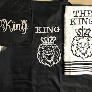Men’s apron set  Embroidered and customizable. Apron, and matching towels