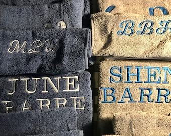 Monogram Embroidered 3 pc bath towel set