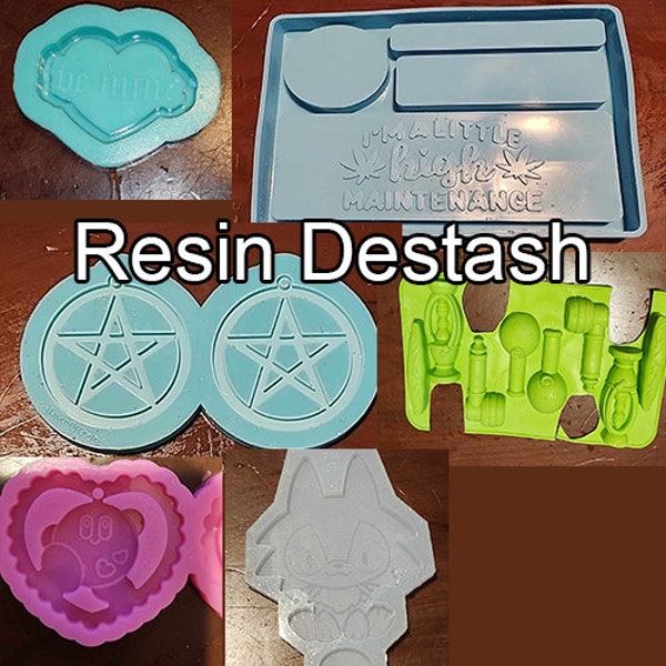 Part 3 Destash Resin Molds | Bundle Silicone Mold | some B grade | Molds for Resin | UV Resin clear molds | 420 | Tray | Heart | Shakers