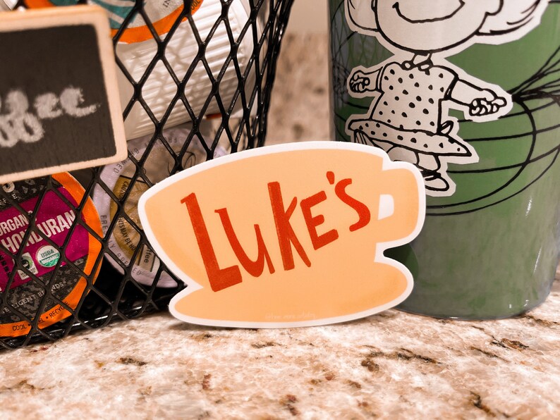 Lukes Coffee Cup Sticker | Etsy