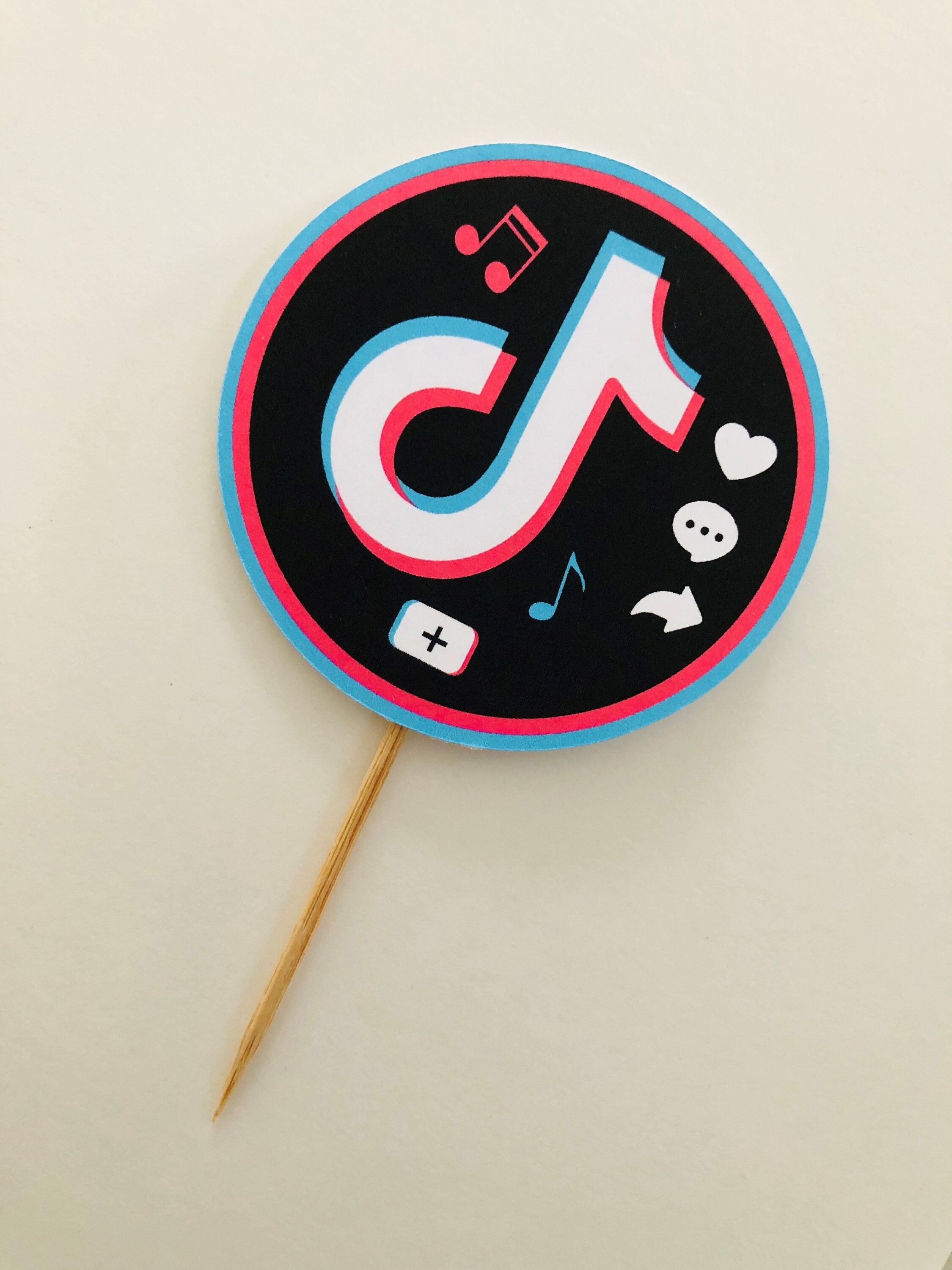 Tik Tok Cupcake Topper Tik Tok Happy Birthday Tik Tok | Etsy