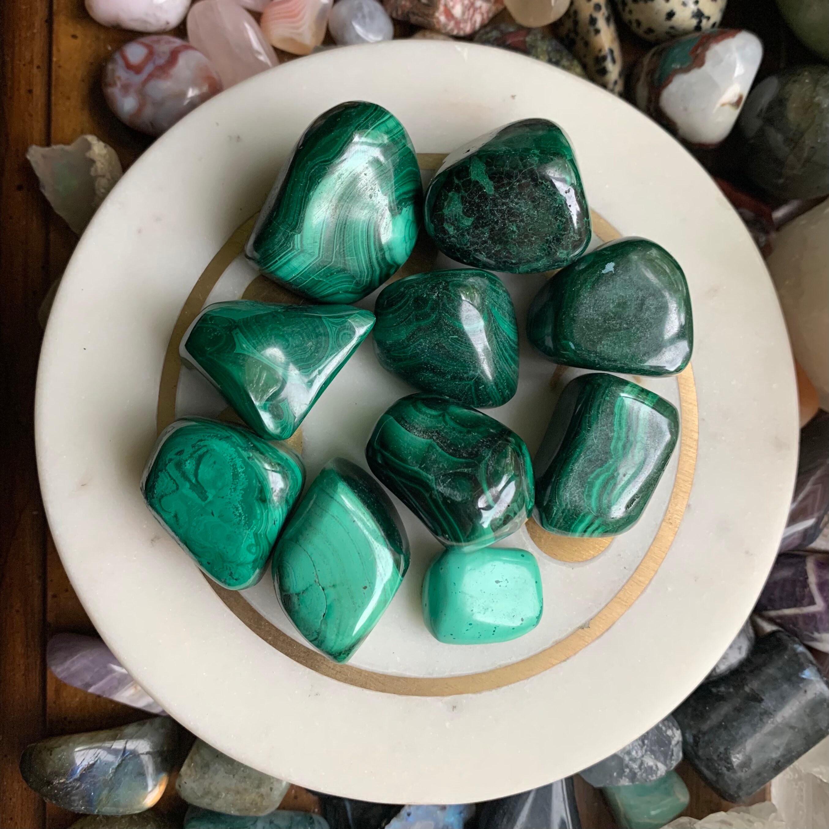 Malachite Tumbles (Qty: 1)