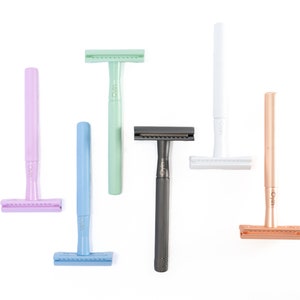 Eco Friendly Safety Razor | Shaving Razor with 5 blades | Natural Sustainable Bathroom | Zero Waste Double Edge Razor For Men & Women