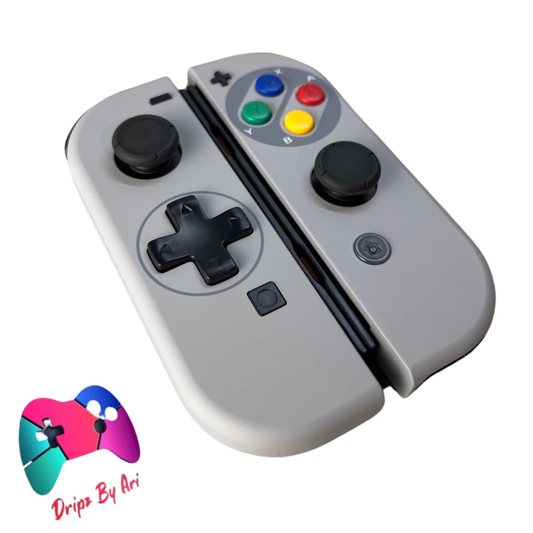 Retro SNES Patterned Dpad Housing Shell With Buttons for Nintendo Switch Joy  con