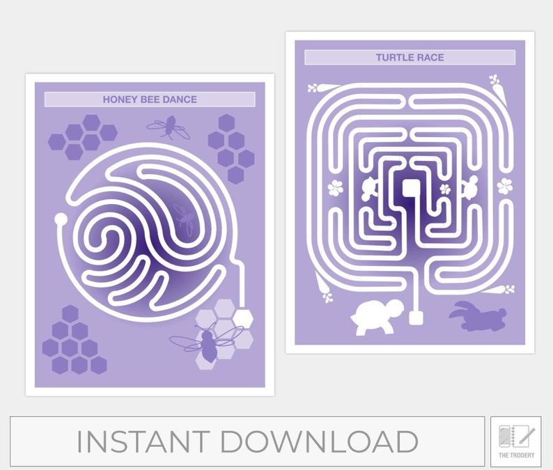 Finger Path Worksheets for Kids Printable PDF 10 Pages | Labyrinth for ...