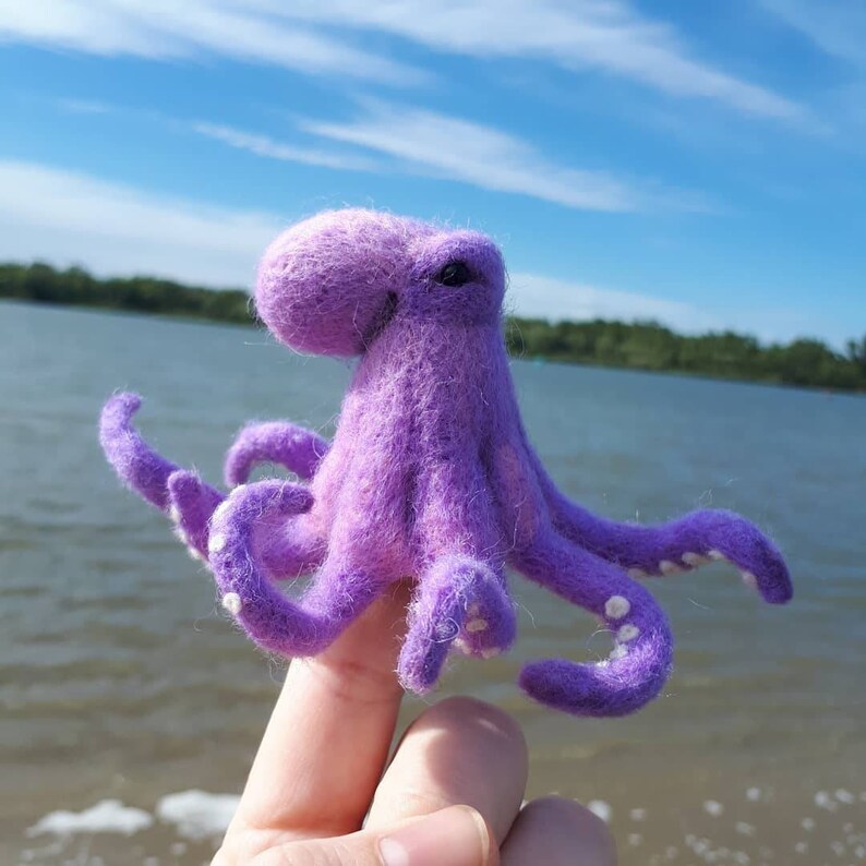 Needle Felting Tutorial Lilac octopus DIY Etsy