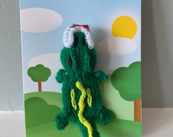 Crocodile greeting card, Crocodile Finger puppet card, Crocodile Hand puppets card, Crocodile Birthday Card, Crocodile Finger puppet