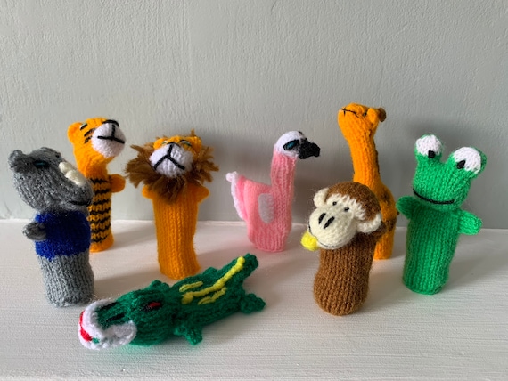 Buy 5 Finger Puppets Jungle Animal Finger Puppet Set Hand