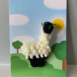 Sheep greeting card, Sheep finger puppet card, Sheep Birthday Card, Sheep Hand puppets card, Sheep Finger puppet