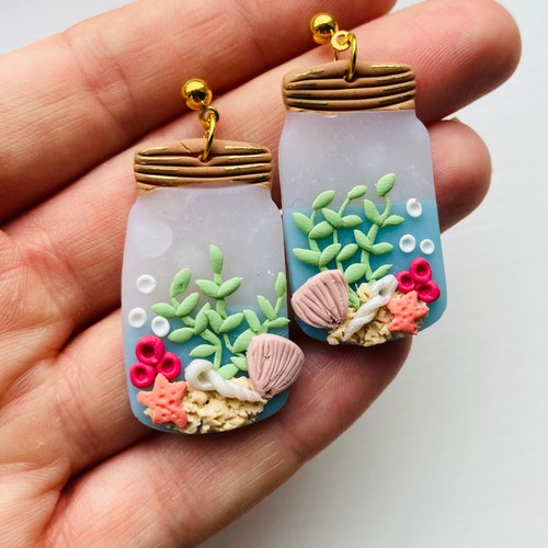 Summer Earrings// Shell Earrings// Polymer Clay Earrings// - Etsy Summer Earrings// Shell Earrings// Polymer Clay Earrings// - Etsy
